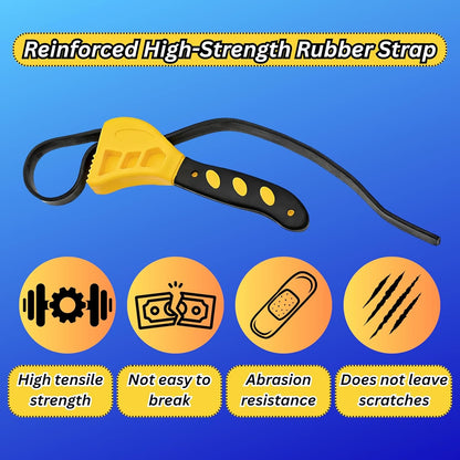 2-Pack Adjustable Rubber Strap Wrench Set – 8" & 6" Multifunctional Grip Tools